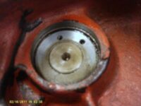 Core Plug removed at rear of Camshaft. Core Plug removed at rear of Camshaft.