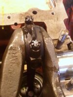 No.4 Big End Bearing Cap bolted in place.