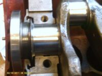 Rear Main Bearing/Crankshaft in position. Rear Main Bearing/Crankshaft in position.