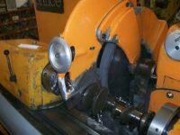 Crankshaft on re-grinding machine.