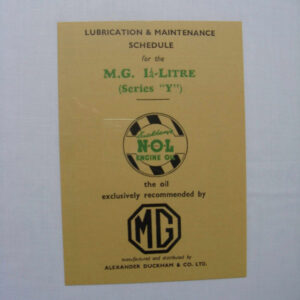 'Lubrication & Maintenance Schedule'.