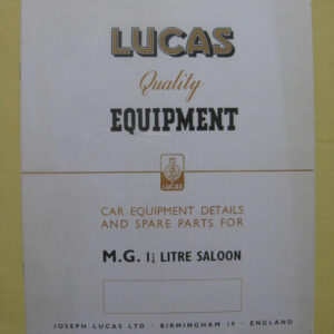 'Lucas Electrical Equipment Y Saloon'