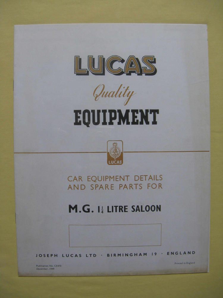 'Lucas Electrical Equipment Y Saloon'